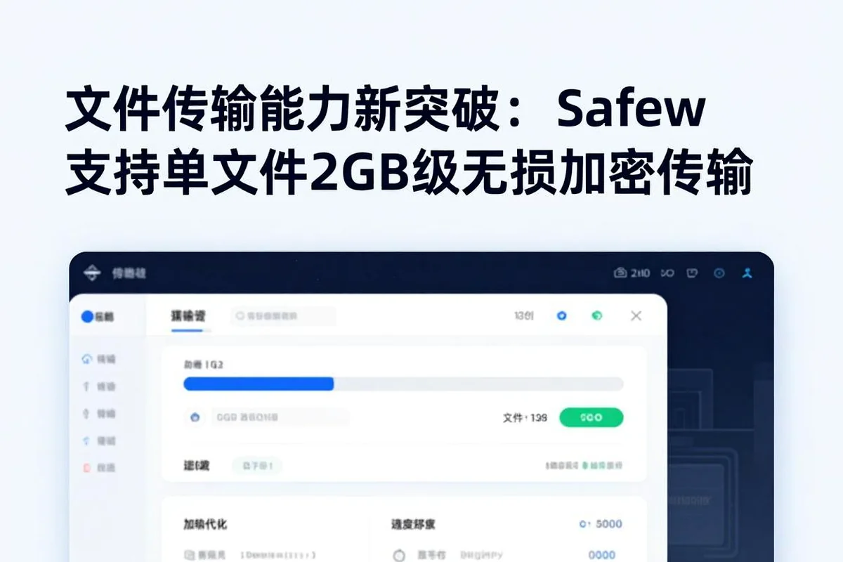 文件传输新突破:Safew支持单文件2GB加密无损传输