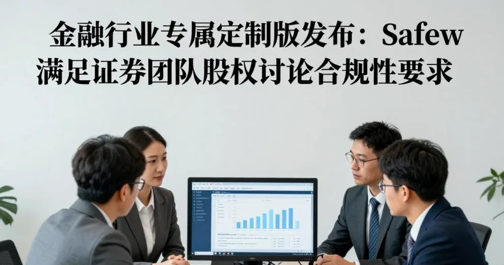 金融行业专属版发布：Safew满足证券团队股权讨论合规要求