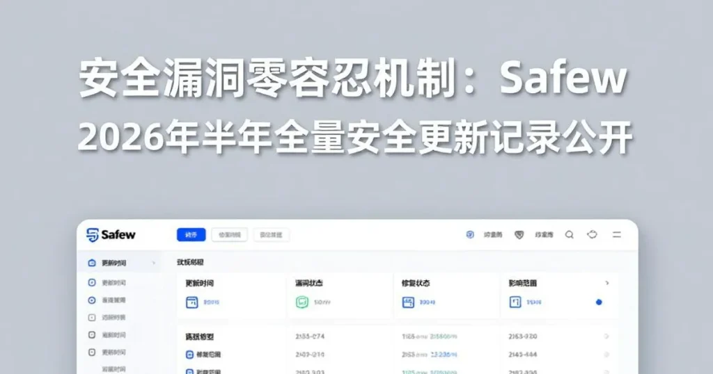 安全漏洞零容忍:Safew2026年上半年安全更新全记录