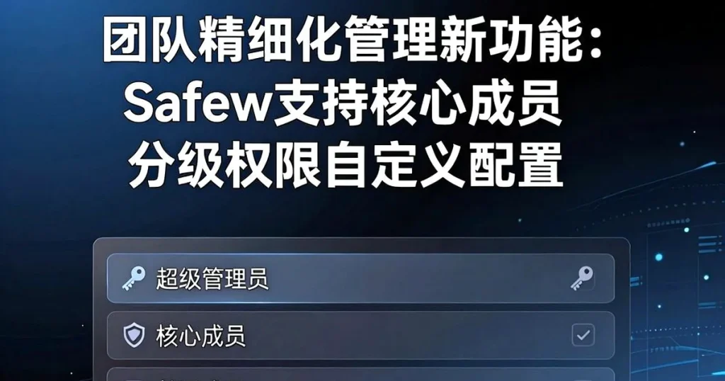 团队管理新功能:Safew安全聊天软件支持核心成员权限分级设置