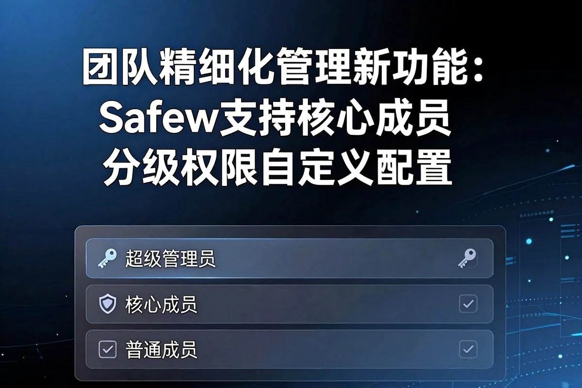团队管理新功能:Safew安全聊天软件支持核心成员权限分级设置