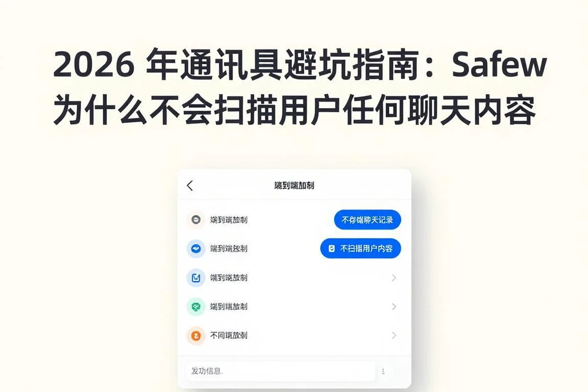 2026年通讯工具避坑指南:为什么Safew不会扫描用户聊天