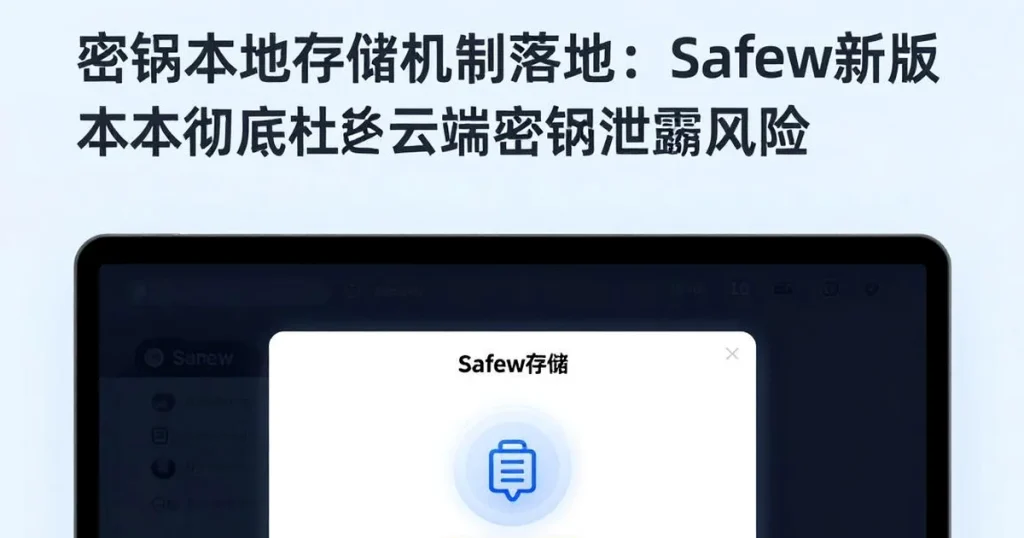 密钥本地存储：Safew新版本彻底杜绝云端密钥泄露风险