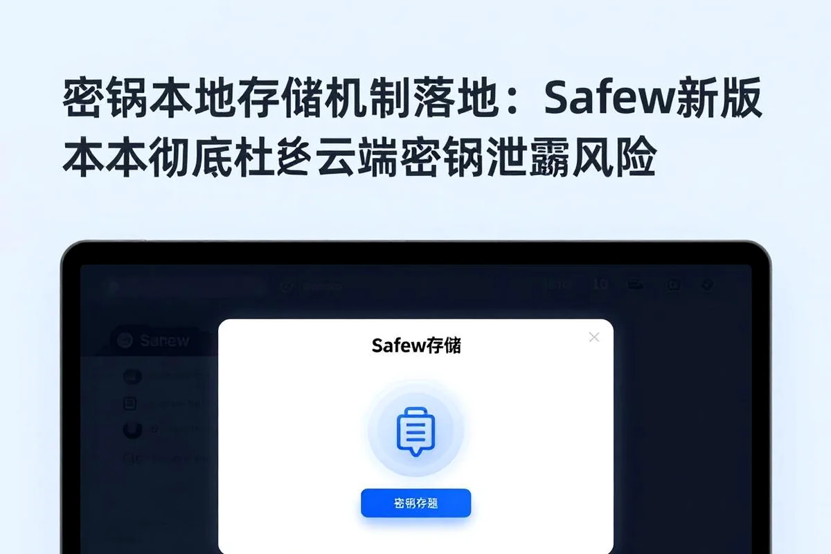 密钥本地存储：Safew新版本彻底杜绝云端密钥泄露风险