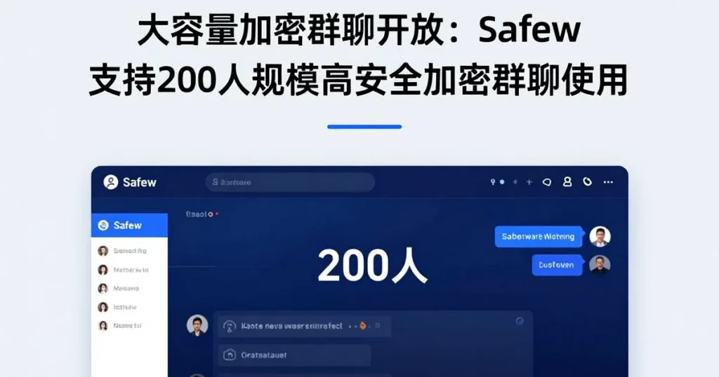 支持大群加密:Safew200人高安全群聊功能正式开放