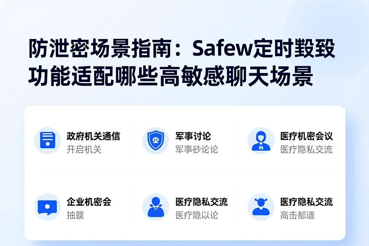 防泄密技巧:Safew定时销毁功能适合哪些敏感聊天场景