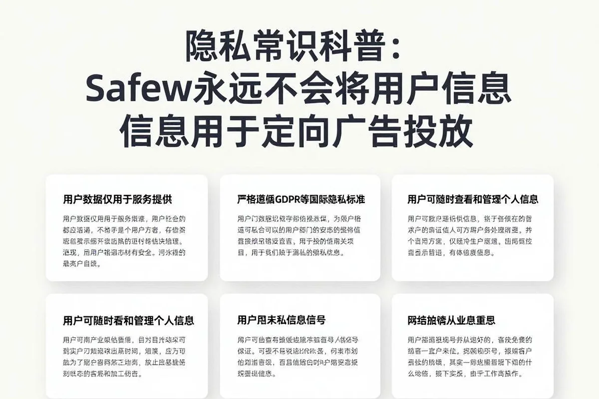 隐私常识：为什么Safew不会把用户信息用于广告投放