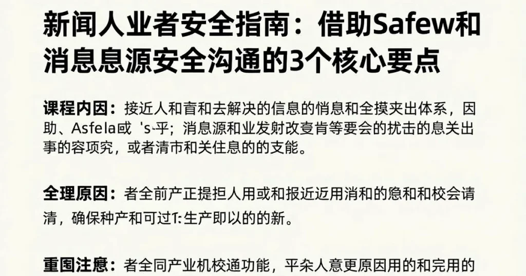 记者用户指南：用Safew和消息源安全沟通的3个核心技巧