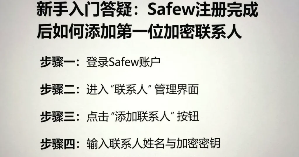 新手常见问题：Safew注册后怎么添加第一个加密联系人