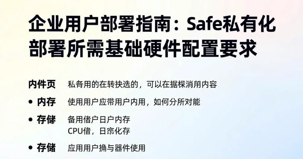 企业用户必看:Safew私有化部署需要满足哪些硬件要求