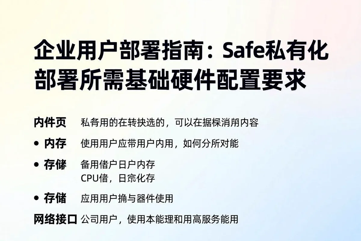 企业用户必看:Safew私有化部署需要满足哪些硬件要求