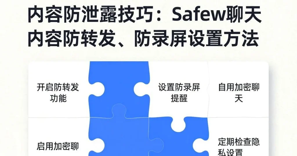 防泄露技巧：Safew聊天内容防转发防录屏设置方法