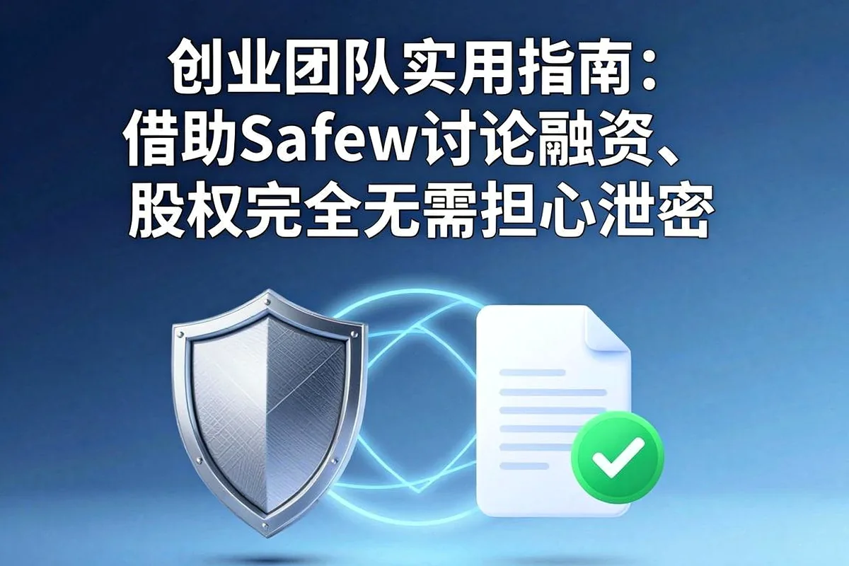 创业团队必看：用Safew安全聊天软件讨论融资股权完全不用担心泄密