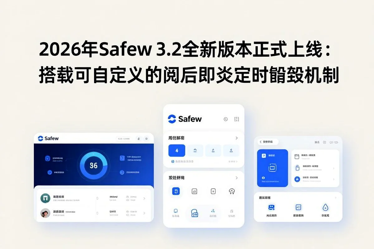 2026年Safew全新3.2版本上线：新增阅后即焚定时销毁功能